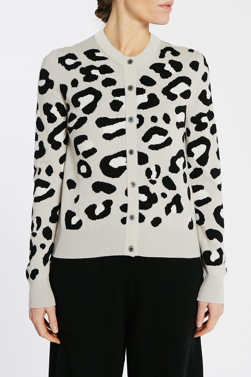 Leopard Cardigan Silver