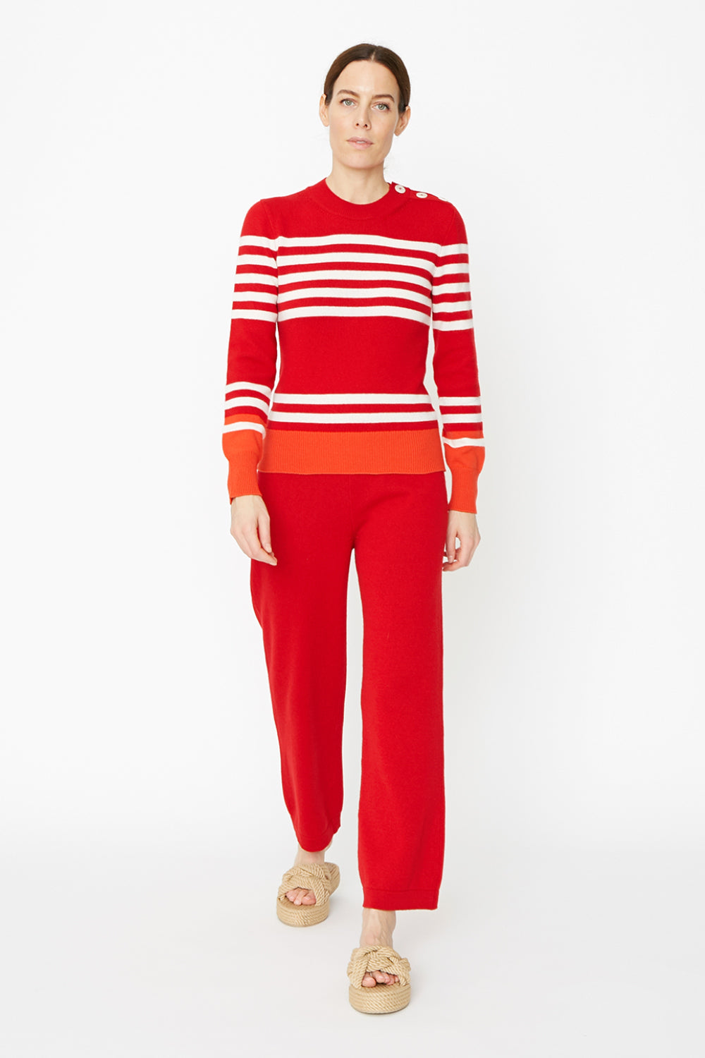 Breton Sweater Red / Ivory