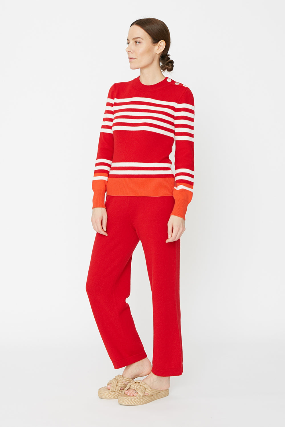 Breton Sweater Red / Ivory